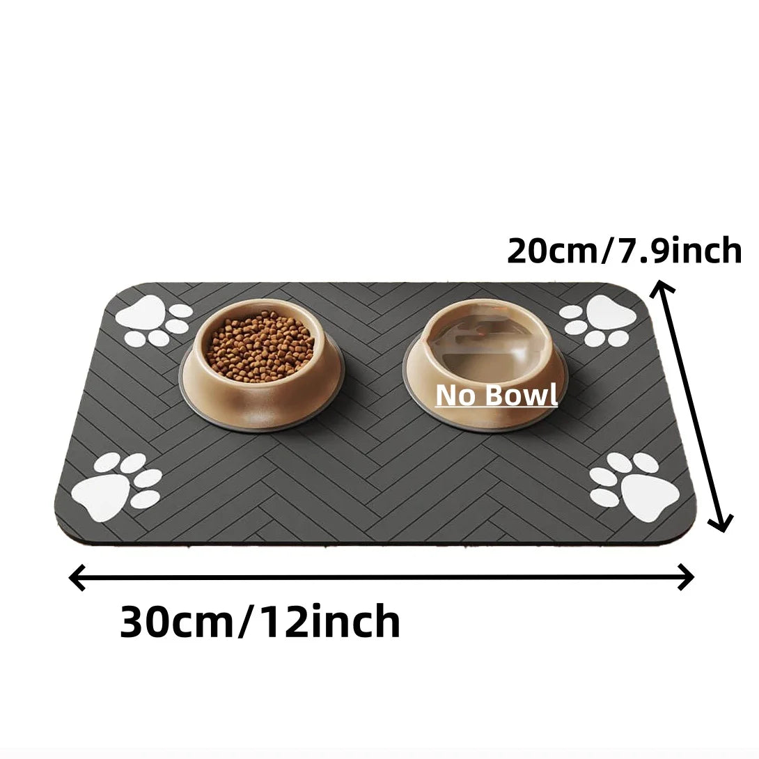 Absorbent Pet Feeding Mat – Quick-Dry Food & Water Bowl Placemat with Waterproof Non-Slip Backing for Dogs & Cats