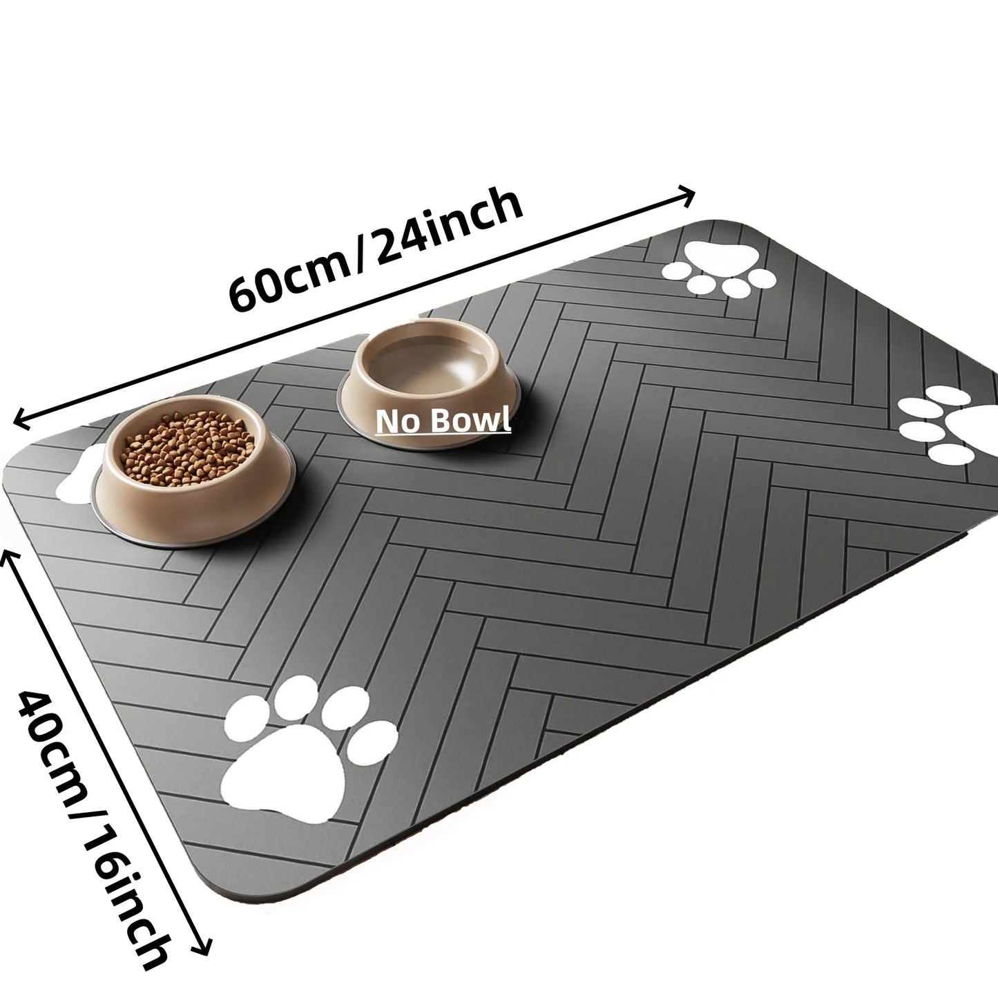 Absorbent Pet Feeding Mat – Quick-Dry Food & Water Bowl Placemat with Waterproof Non-Slip Backing for Dogs & Cats