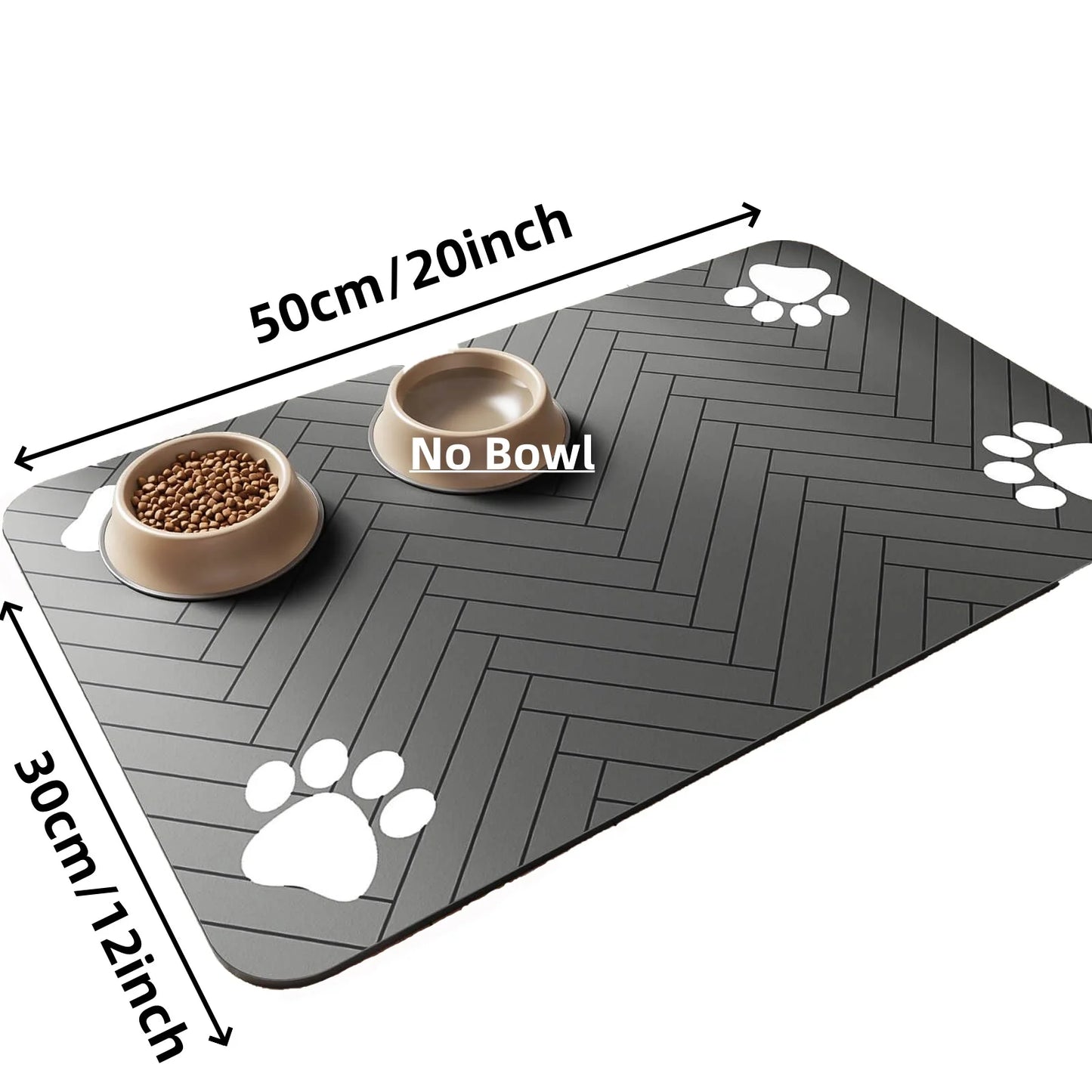 Absorbent Pet Feeding Mat – Quick-Dry Food & Water Bowl Placemat with Waterproof Non-Slip Backing for Dogs & Cats