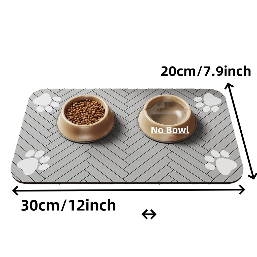 Absorbent Pet Feeding Mat – Quick-Dry Food & Water Bowl Placemat with Waterproof Non-Slip Backing for Dogs & Cats